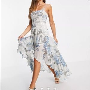 ASOS DESIGN soft floral printed maxi dress with floral embellishment